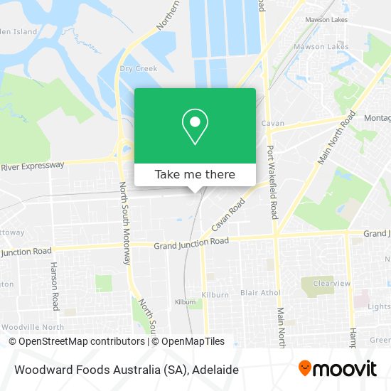 Mapa Woodward Foods Australia (SA)