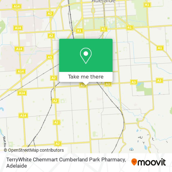 Mapa TerryWhite Chemmart Cumberland Park Pharmacy