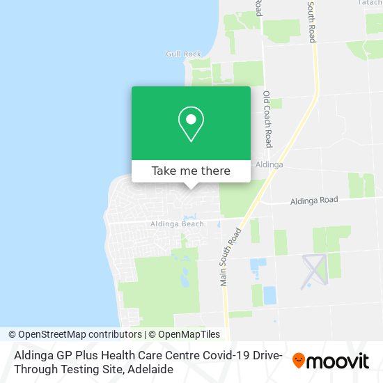 Mapa Aldinga GP Plus Health Care Centre Covid-19 Drive-Through Testing Site