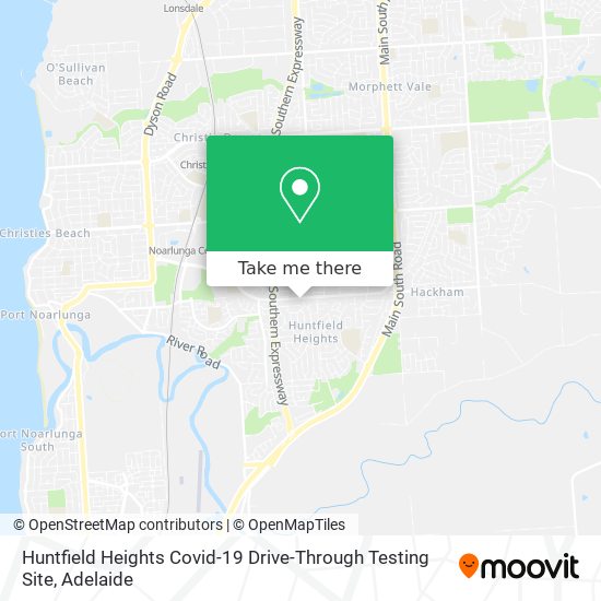 Huntfield Heights Covid-19 Drive-Through Testing Site map