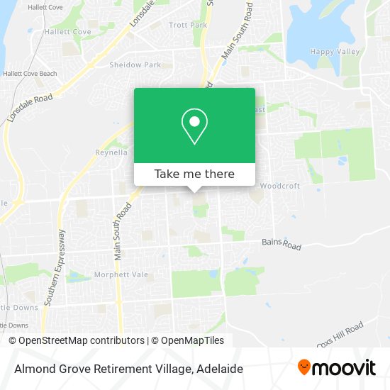 Mapa Almond Grove Retirement Village