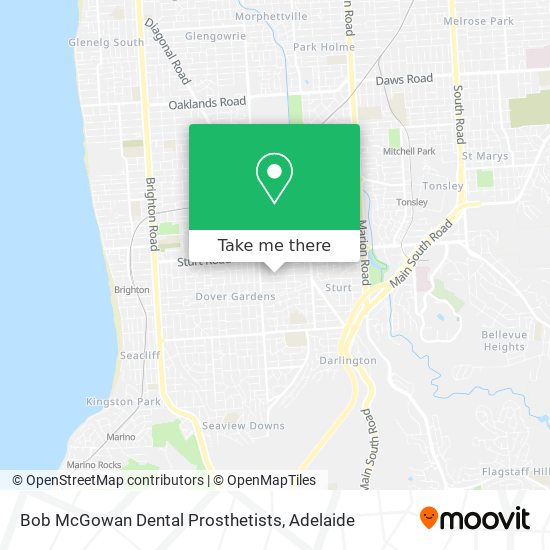 Mapa Bob McGowan Dental Prosthetists