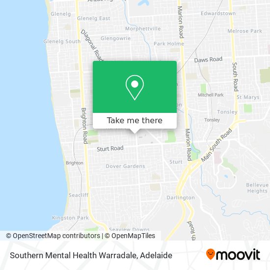 Mapa Southern Mental Health Warradale