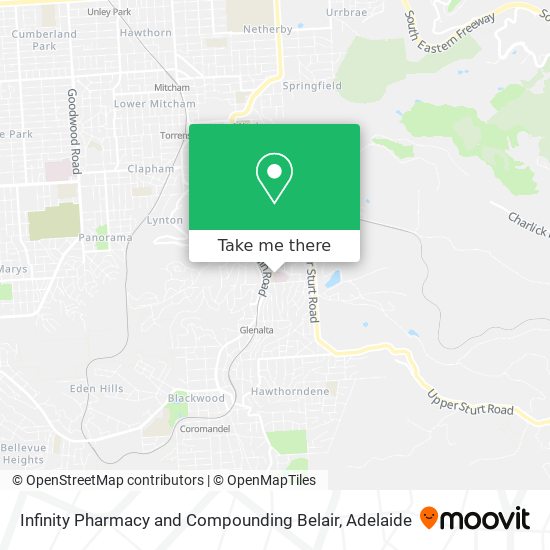 Mapa Infinity Pharmacy and Compounding Belair