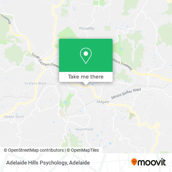Adelaide Hills Psychology map