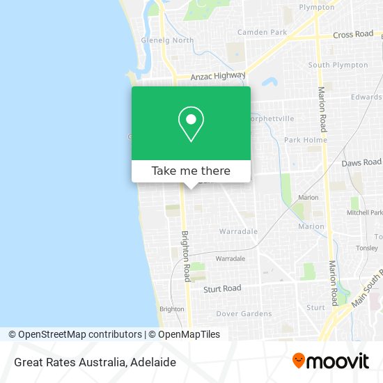 Mapa Great Rates Australia