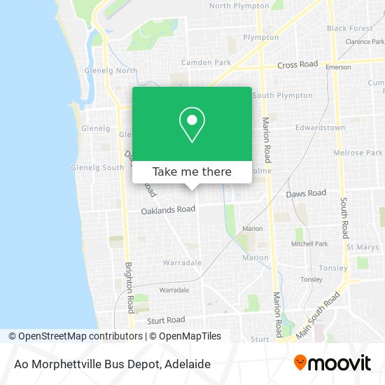 Ao Morphettville Bus Depot map