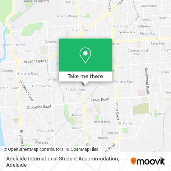 Mapa Adelaide International Student Accommodation