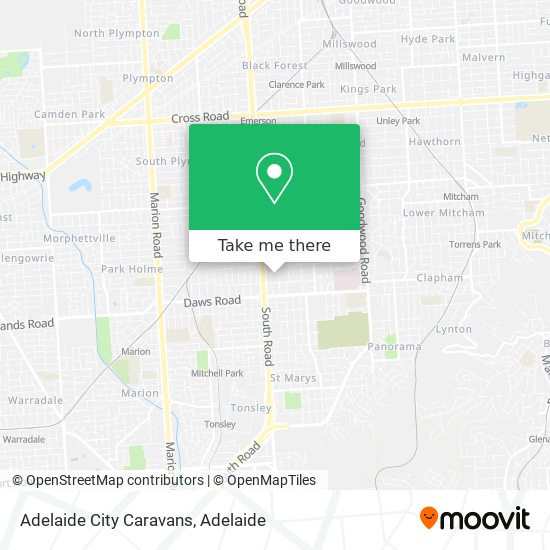 Adelaide City Caravans map