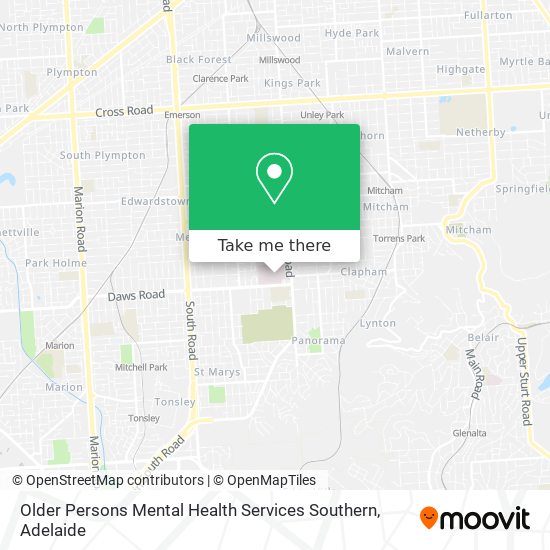 Mapa Older Persons Mental Health Services Southern