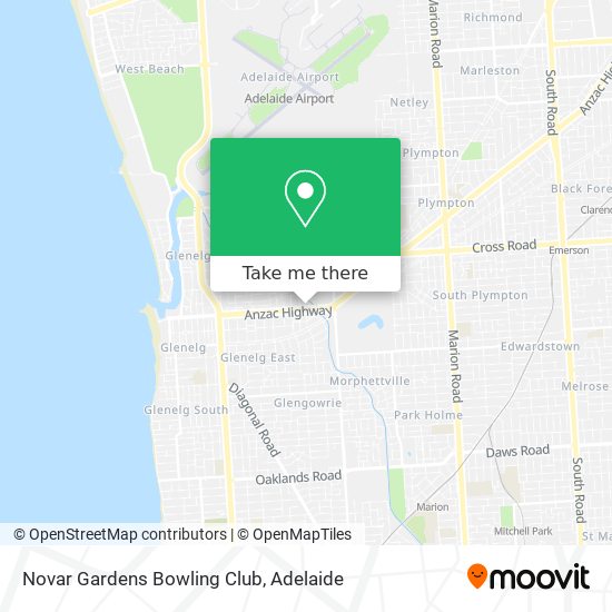 Mapa Novar Gardens Bowling Club