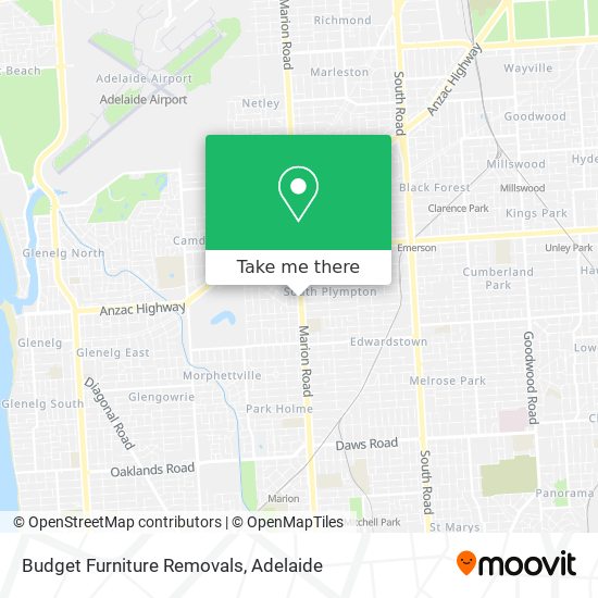 Budget Furniture Removals map