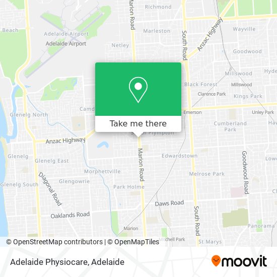 Mapa Adelaide Physiocare