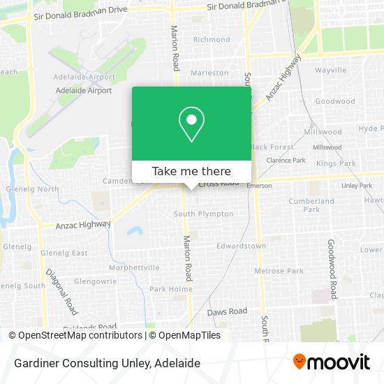 Mapa Gardiner Consulting Unley