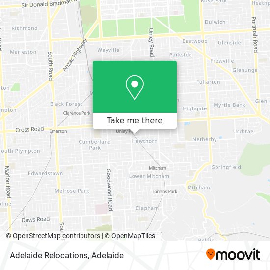 Adelaide Relocations map