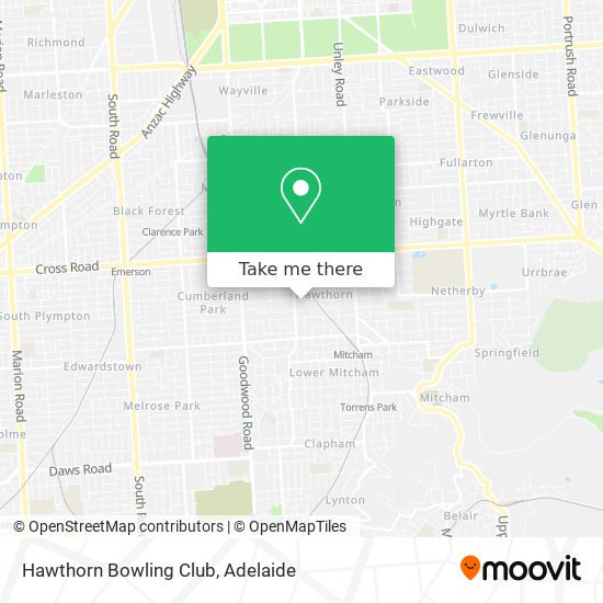 Hawthorn Bowling Club map