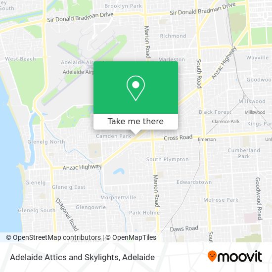 Mapa Adelaide Attics and Skylights