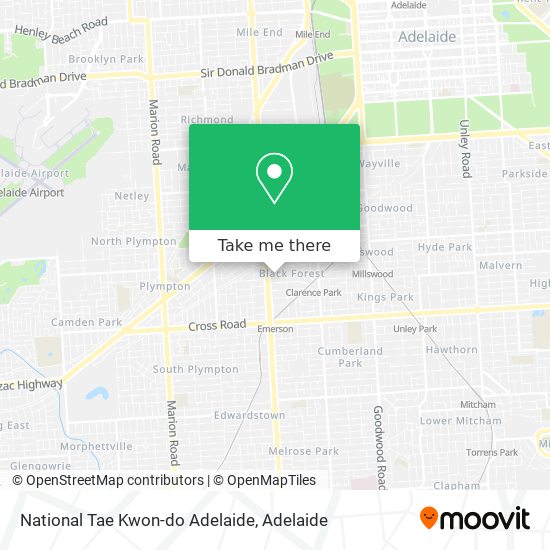 National Tae Kwon-do Adelaide map