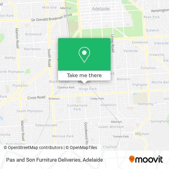 Pas and Son Furniture Deliveries map