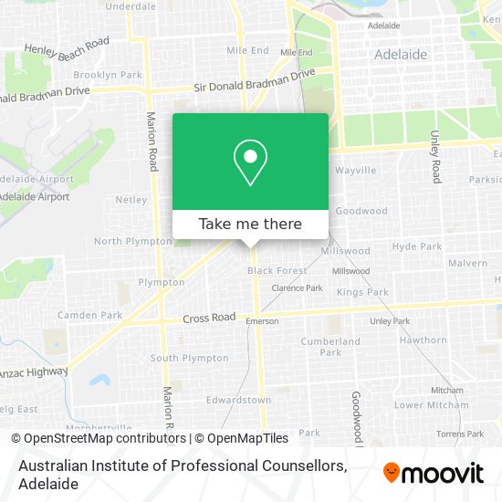 Mapa Australian Institute of Professional Counsellors