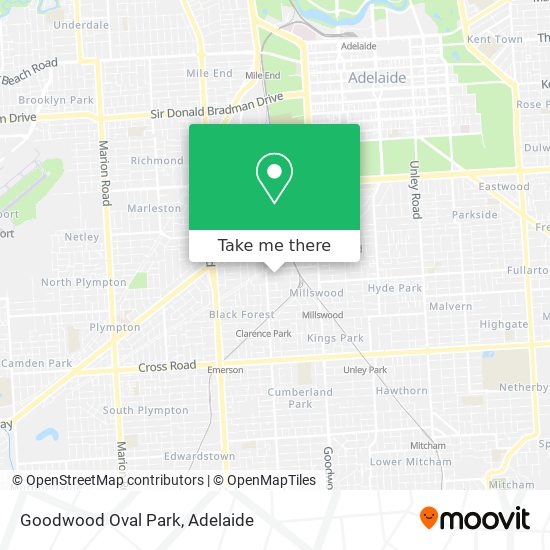 Mapa Goodwood Oval Park