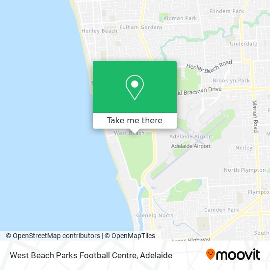 West Beach Parks Football Centre map