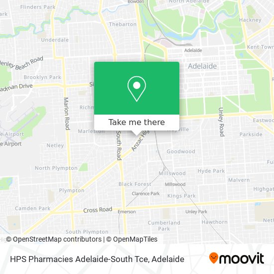 HPS Pharmacies Adelaide-South Tce map