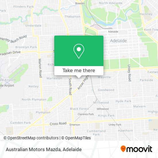Australian Motors Mazda map