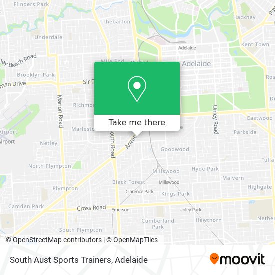 South Aust Sports Trainers map
