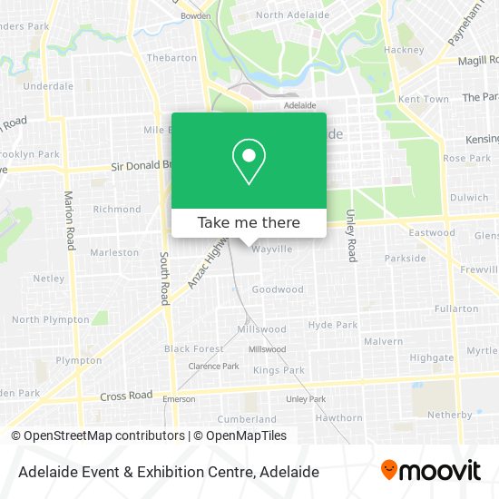 Mapa Adelaide Event & Exhibition Centre