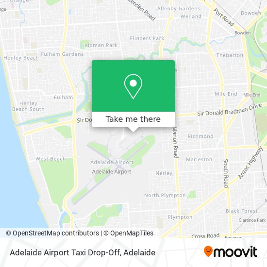 Mapa Adelaide Airport Taxi Drop-Off