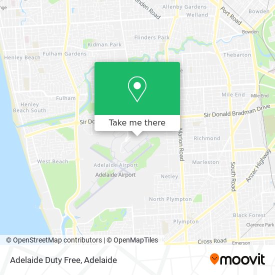 Adelaide Duty Free map