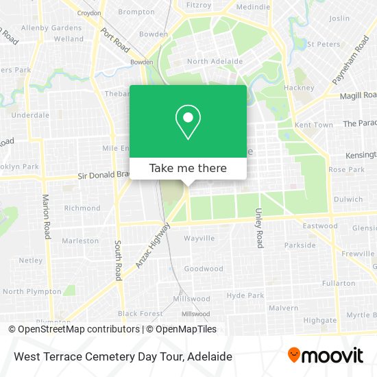 West Terrace Cemetery Day Tour map