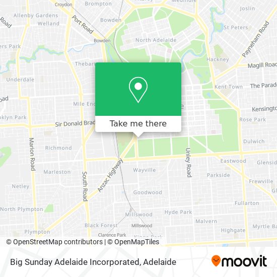 Big Sunday Adelaide Incorporated map