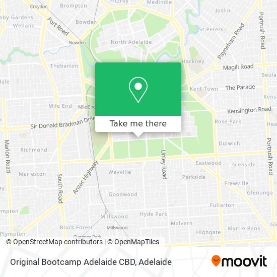 Mapa Original Bootcamp Adelaide CBD