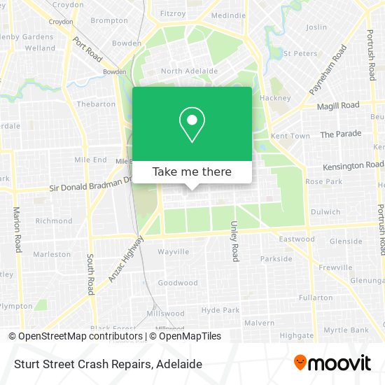 Mapa Sturt Street Crash Repairs