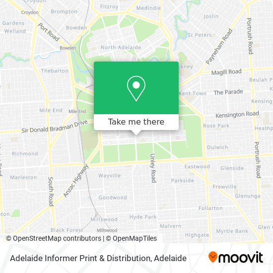 Mapa Adelaide Informer Print & Distribution