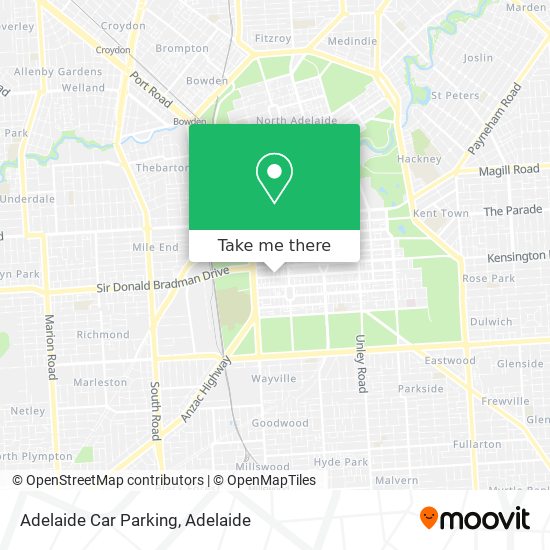 Mapa Adelaide Car Parking