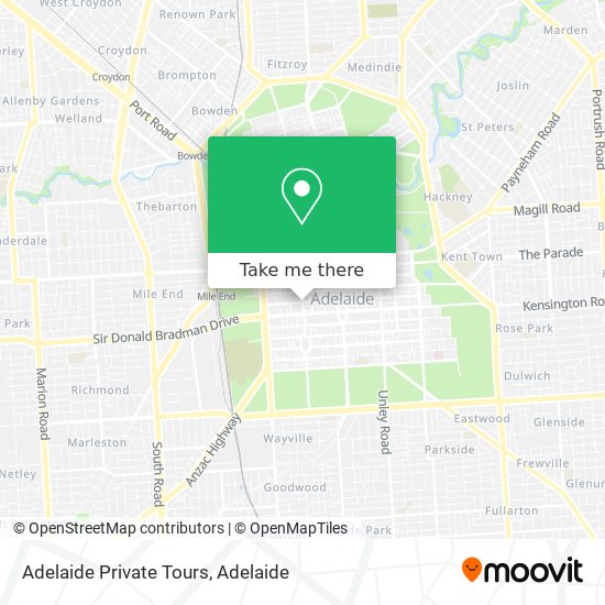 Mapa Adelaide Private Tours