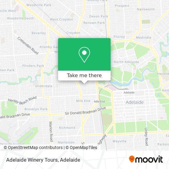 Mapa Adelaide Winery Tours