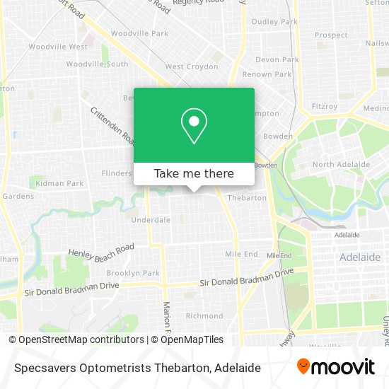 Mapa Specsavers Optometrists Thebarton