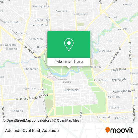 Mapa Adelaide Oval East