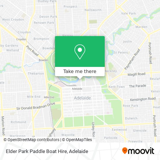 Elder Park Paddle Boat Hire map