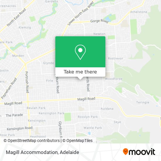 Magill Accommodation map