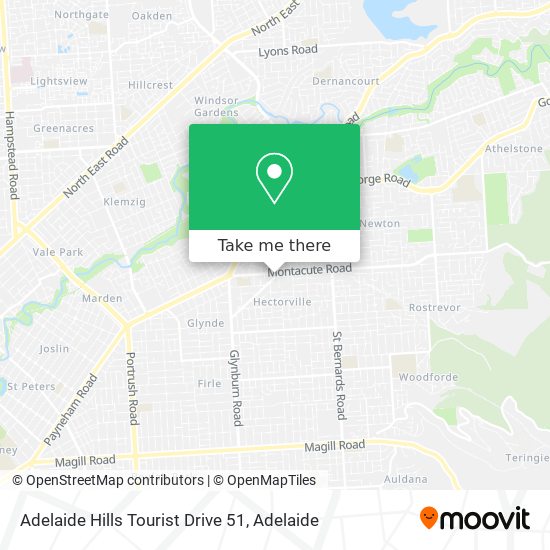 Adelaide Hills Tourist Drive 51 map