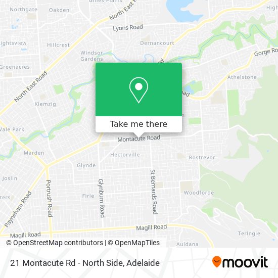 Mapa 21 Montacute Rd - North Side