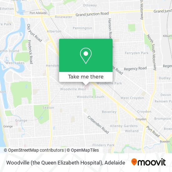 Woodville (the Queen Elizabeth Hospital) map