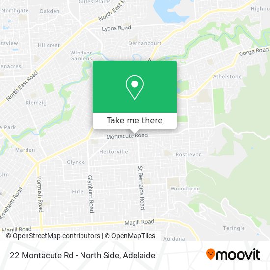 Mapa 22 Montacute Rd - North Side