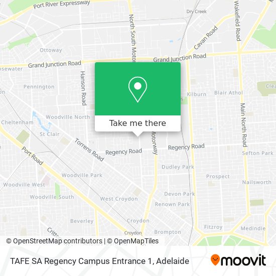 TAFE SA Regency Campus Entrance 1 map