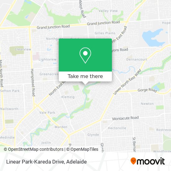 Linear Park-Kareda Drive map